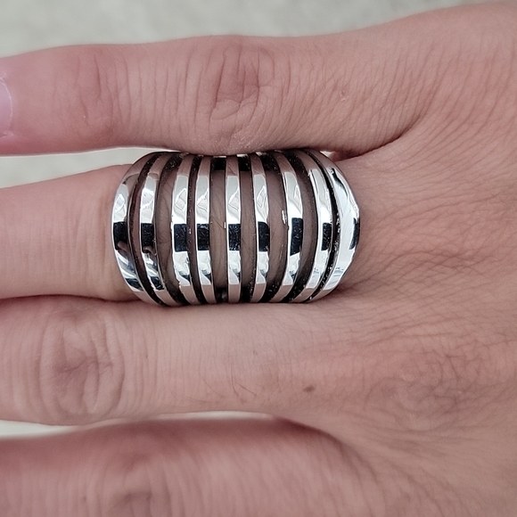 Stainless Steel 9 Row Fashion Ring - Picture 2 of 6